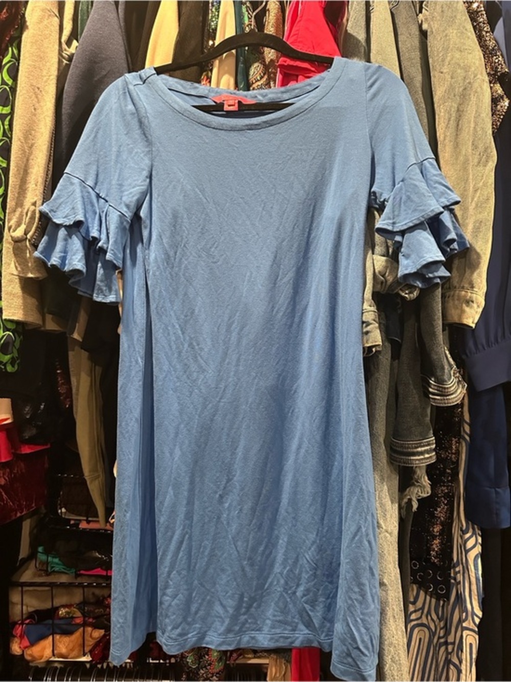 Lilly Pulitzer Casual Blue Ruffle Sleeve Dress size small